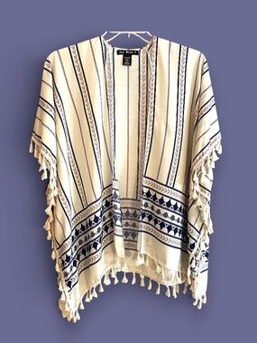 Say What? Rayon Boho Beach Coverup Ruana Wrap One Size